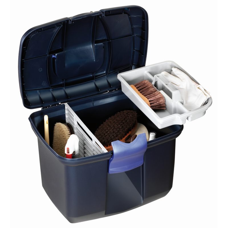 Horse Grooming Tack Box Pearl / Midnight Blue