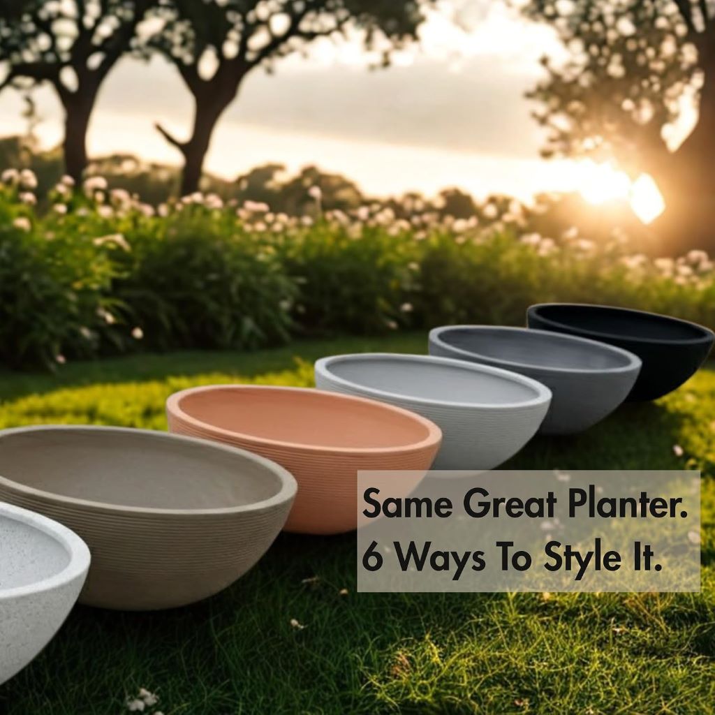 Ascot Large Low Bowl Rotomoulded Plastic Planter
