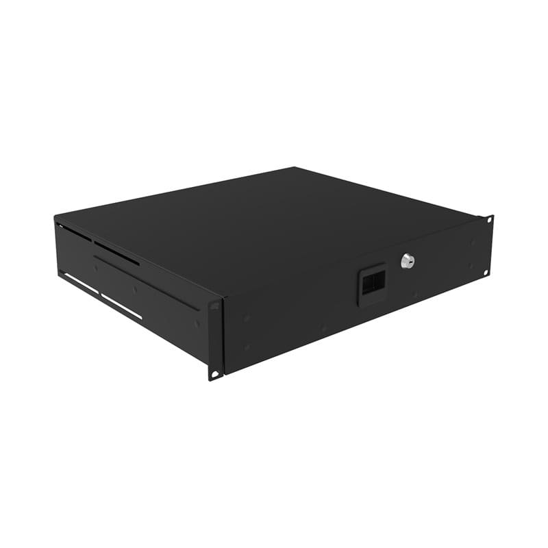 2U Touring Grade Heavy Duty Rack Drawer 362mm / 14.25 Deep Black Trifibre